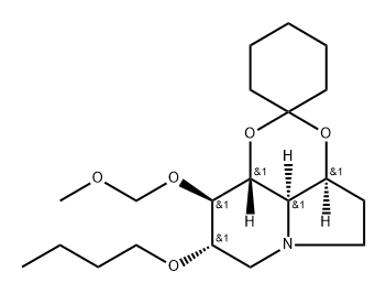 Spirocyclohexane-1,2-1,3dioxino4,5,6-hiindolizine, 8-butoxyoctahydro-9-(methoxymethoxy)-, 3aS-(3a.alpha.,8.alpha.,9.beta.,9a.beta.,9b.alpha.)-