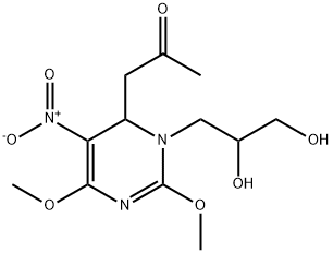 4-acetylmethyl-3,4-dihydro-3-(2,3-dihydroxypropyl)-2,6-dimethoxy-5-nitropyrimidine
