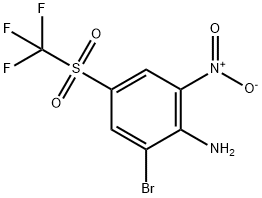2-Amino-3-bromo-5-[(trifluoromethyl)sulphonyl]nitrobenzene, 4-Amino-3-bromo-5-nitrophenyl trifluoromethyl sulphone