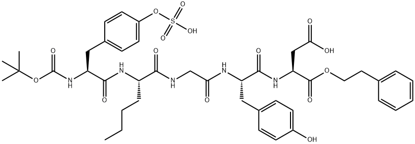 t-butyloxycarbonyl-sulfotyrosyl-norleucyl-glycyl-tyrosyl-aspartyl-2-phenylethyl ester