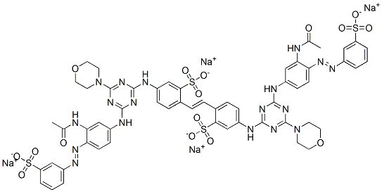 Benzenesulfonic acid, 2,2-(1,2-ethenediyl)bis5-4-3-(acetylamino)-4-(3-sulfophenyl)azophenylamino-6-(4-morpholinyl)-1,3,5-triazin-2-ylamino-, sodium salt
