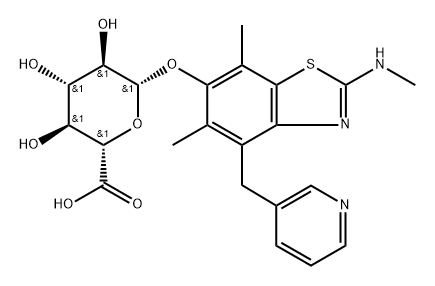 -bta--D-Glucopyranosiduronic  acid,  5,7-dimethyl-2-(methylamino)-4-(3-pyridinylmethyl)-6-benzothiazolyl  (9CI)