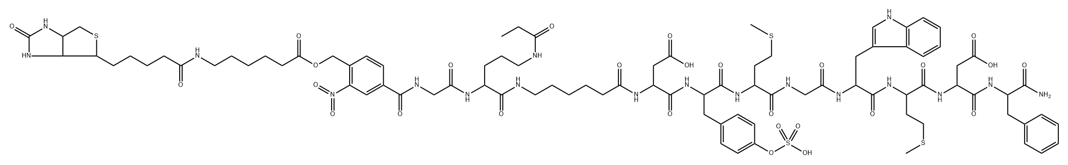4-(biotin-epsilon-(aminohexanoyl)oxymethyl)-3-nitrobenzoyl-glycyl-(propionyl)ornithinyl-epsilon-aminohexanoyl-cholecystokinin