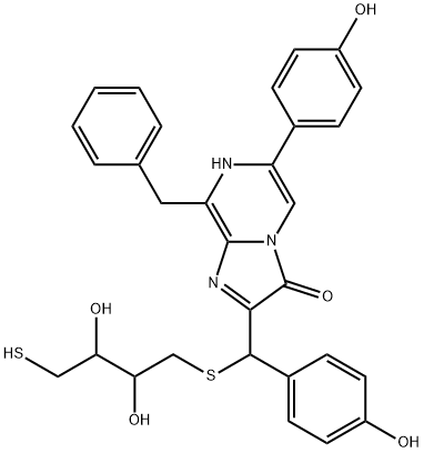 Imidazo[1,2-a]pyrazin-3(7H)-one,  2-[[(2,3-dihydroxy-4-mercaptobutyl)thio](4-hydroxyphenyl)methyl]-6-(4-hydroxyphenyl)-8-(phenylmethyl)-