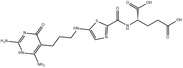 N- ((5-((3-(2,4-diamino-1,6-dihydro-6-oxo-5-pyrimidinyl)propyl)amino)-2-thiazolyl)carbonyl)glutamic acid