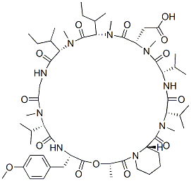 2-[(3S,6S,9S,15S,18S,21S,24S,27S,30S)-15,18-dibutan-2-yl-6-[(4-methoxy phenyl)methyl]-3,10,16,19,22,28-hexamethyl-2,5,8,11,14,17,20,23,26,29- decaoxo-9,24,27-tripropan-2-yl-4-oxa-1,7,10,13,16,19,22,25,28-nonazabi cyclo[28.4.0]tetratriacont-21-yl]acetic acid