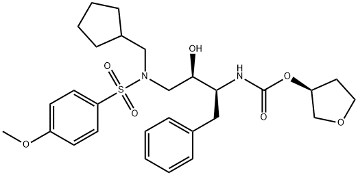 [(3S)-oxolan-3-yl] N-[(2S,3R)-4-[cyclopentylmethyl-(4-methoxyphenyl)su lfonyl-amino]-3-hydroxy-1-phenyl-butan-2-yl]carbamate