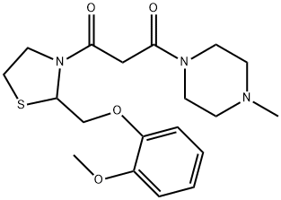 1-[2-[(2-methoxyphenoxy)methyl]thiazolidin-3-yl]-3-(4-methylpiperazin- 1-yl)propane-1,3-dione