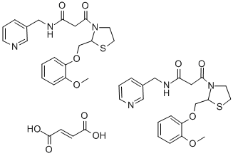 3-Thiazolidinepropanamide, 2-((2-methoxyphenoxy)methyl)-beta-oxo-N-(3- pyridinylmethyl)-, (E)-2-butenedioate (2:1)