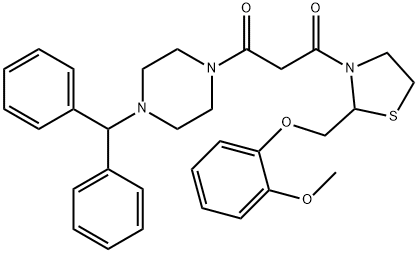 1-(4-benzhydrylpiperazin-1-yl)-3-[2-[(2-methoxyphenoxy)methyl]thiazoli din-3-yl]propane-1,3-dione