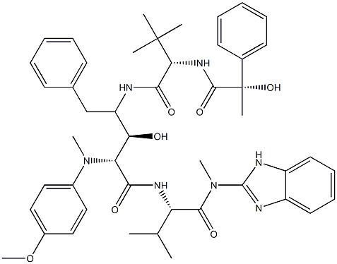 (2R,3S,4S)-N-[2-(4-Methoxybenzylamine)-4-[[N-[[((S)-phenyllactoyl))ter t-leucine]amino]-3-hydroxy- 5-phenylpentanoyl]valine (2-benzimidazolyl )methylamide