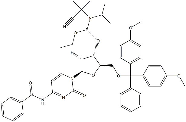 N4-苯甲酰基-5'-O-DMT-2'-氟-脱氧胞苷-3'-氰乙氧基亚磷酰胺