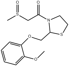 1-[2-[(2-methoxyphenoxy)methyl]thiazolidin-3-yl]-2-methylsulfinyl-etha none
