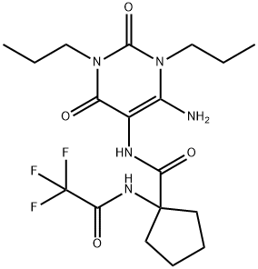 Cyclopentanecarboxamide,  N-(6-amino-1,2,3,4-tetrahydro-2,4-dioxo-1,3-dipropyl-5-pyrimidinyl)-1-[(trifluoroacetyl)amino]-  (9CI)