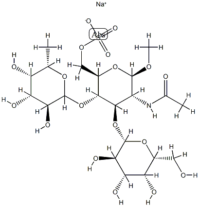 methyl O-galactopyranosyl-1-3-O-(fucopyranosyl-1-4)-2-acetamido-2-deoxy-6-O-sulfoglucopyranoside