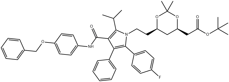 (6-{2-[3-(4-Benzyloxy-phenylcarbamoyl)-5-(4-fluoro-phenyl)-2-isopropyl-4-phenyl-pyrrol-1-yl]-ethyl}-2,2-dimethyl-[1,3]-dioxane-4-yl)-acetic Acid, tert-Butyl Ester