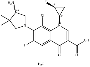 3-Quinolinecarboxylic acid, 7-[(7S)-7-aMino-5-azaspiro[2.4]hept-5-yl]-8-chloro-6-fluoro-1-[(1R,2S)-2-fluorocyclopropyl]-1,4-dihydro-4-oxo-, hydrate (2:1)