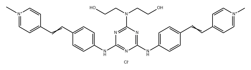 Pyridinium, 4,4-6-bis(2-hydroxyethyl)amino-1,3,5-triazine-2,4-diylbis(imino-4,1-phenylene-2,1-ethenediyl)bis1-methyl-, dichloride