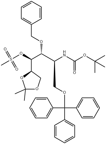 D-Glucitol, 2-deoxy-2-(1,1-dimethylethoxy)carbonylamino-5,6-O-(1-methylethylidene)-3-O-(phenylmethyl)-1-O-(triphenylmethyl)-, 4-methanesulfonate