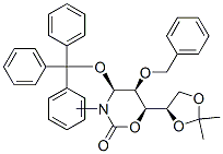 2H-1,3-Oxazin-2-one, 6-(2,2-dimethyl-1,3-dioxolan-4-yl)tetrahydro-5-(phenylmethoxy)-4-(triphenylmethoxy)methyl-, 4S-4.alpha.,5.alpha.,6.beta.(S*)-