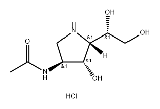 Acetamide, N-5-(1,2-dihydroxyethyl)-4-hydroxy-3-pyrrolidinyl-, monohydrochloride, 3S-3.alpha.,4.beta.,5.beta.(R*)-