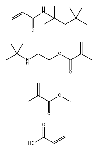 2-Propenoic acid, 2-methyl-, 2-(1,1-dimethylethyl)aminoethyl ester, polymer with methyl 2-methyl-2-propenoate, 2-propenoic acid and N-(1,1,3,3-tetramethylbutyl)-2-propenamide