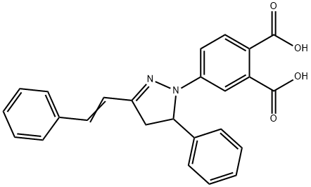 4-[5-PHENYL-3-(2-PHENYLVINYL)-4,5-DIHYDRO-1H-PYRAZOL-1-YL]PHTHALIC ACID