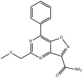 3-Carbamido-5-(methylthiomethyl)-7-phenylisoxazolo(4,5-d)pyrimidine