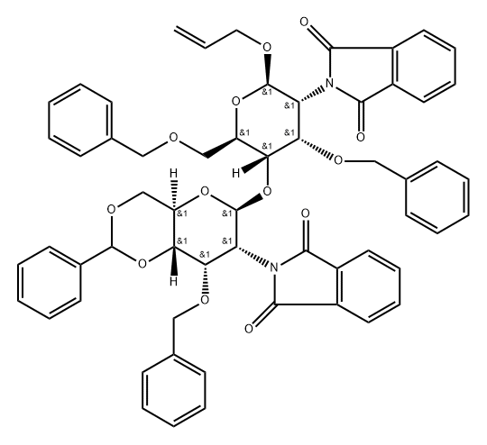 .alpha.-D-Allopyranoside, 2-propenyl 2-deoxy-4-O-2-deoxy-2-(1,3-dihydro-1,3-dioxo-2H-isoindol-2-yl)-3-O-(phenylmethyl)-4,6-O-(phenylmethylene)-.beta.-D-allopyranosyl-2-(1,3-dihydro-1,3-dioxo-2H-isoindol-2-yl)-3,6-bis-O-(phenylmethyl)-