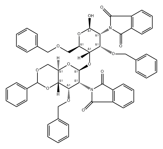 .beta.-D-Allopyranose, 2-deoxy-4-O-2-deoxy-2-(1,3-dihydro-1,3-dioxo-2H-isoindol-2-yl)-3-O-(phenylmethyl)-4,6-O-(phenylmethylene)-.beta.-D-allopyranosyl-2-(1,3-dihydro-1,3-dioxo-2H-isoindol-2-yl)-3,6-bis-O-(phenylmethyl)-