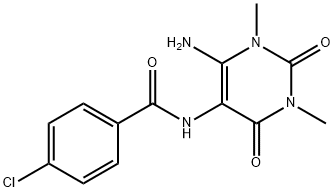 Benzamide,  N-(6-amino-1,2,3,4-tetrahydro-1,3-dimethyl-2,4-dioxo-5-pyrimidinyl)-4-chloro-