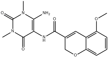 2H-1-Benzopyran-3-carboxamide,  N-(6-amino-1,2,3,4-tetrahydro-1,3-dimethyl-2,4-dioxo-5-pyrimidinyl)-5-methoxy-