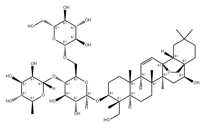 β-D-Glucopyranoside, (3β,4α,16β)-13,28-epoxy-16,23-dihydroxyolean-11-en-3-yl O-6-deoxy-α-L-mannopyranosyl-(1→4)-O-[β-D-glucopyranosyl-(1→6)]- (9CI)