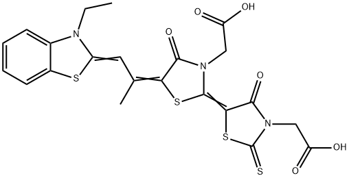 (3||-||-carboxymethyl-5-(2-(3-ethyl-3H-benzothiazol-2-ylidene)-1-methyl-ethylidene)-4,4||-||-dioxo-2||-||-thioxo-(2,5||-||)bithiazolidinyliden-3-yl)-acetic acid