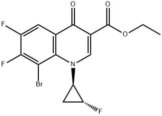 3-Quinolinecarboxylic acid, 8-broMo-6,7-difluoro-1-(2-fluorocyclopropyl)-1,4-dihydro-4-oxo-, ethyl ester, trans- (9CI)
