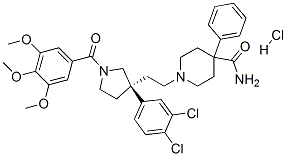 4-Piperidinecarboxamide, 1-(2-((3R)-3-(3,4-dichlorophenyl)-1-(3,4,5-tr imethoxybenzoyl)-3-pyrrolidinyl)ethyl)-4-phenyl-, monohydrochloride
