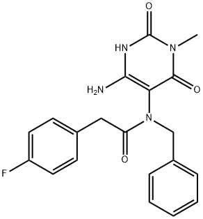 Benzeneacetamide,  N-(4-amino-1,2,3,6-tetrahydro-1-methyl-2,6-dioxo-5-pyrimidinyl)-4-fluoro-N-(phenylmethyl)-