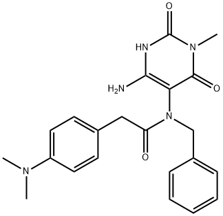 Benzeneacetamide,  N-(4-amino-1,2,3,6-tetrahydro-1-methyl-2,6-dioxo-5-pyrimidinyl)-4-(dimethylamino)-N-(phenylmethyl)-