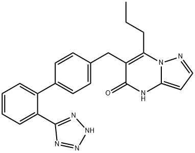 2-propyl-3-[[4-[2-(2H-tetrazol-5-yl)phenyl]phenyl]methyl]-1,5,9-triaza bicyclo[4.3.0]nona-2,5,7-trien-4-one