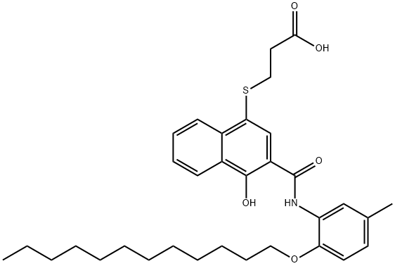 3-[3-(2-dodecyloxy-5-methylphenylcarbamoyl)-4-hydroxy-1-naphthylthio]propionic acid