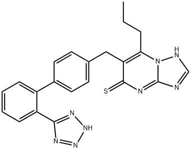 2-propyl-3-[[4-[2-(2H-tetrazol-5-yl)phenyl]phenyl]methyl]-1,5,7,9-tetr azabicyclo[4.3.0]nona-2,5,7-triene-4-thione
