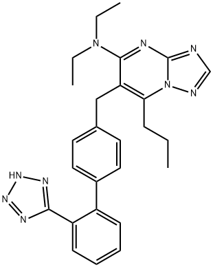 N,N-diethyl-2-propyl-3-[[4-[2-(2H-tetrazol-5-yl)phenyl]phenyl]methyl]- 1,5,7,9-tetrazabicyclo[4.3.0]nona-2,4,6,8-tetraen-4-amine