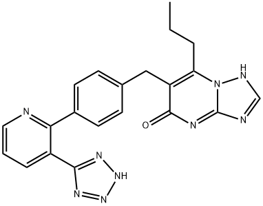 2-propyl-3-[[4-[3-(2H-tetrazol-5-yl)pyridin-2-yl]phenyl]methyl]-1,5,7, 9-tetrazabicyclo[4.3.0]nona-2,5,7-trien-4-one