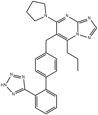 2-propyl-4-pyrrolidin-1-yl-3-[[4-[2-(2H-tetrazol-5-yl)phenyl]phenyl]me thyl]-1,5,7,9-tetrazabicyclo[4.3.0]nona-2,4,6,8-tetraene