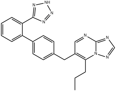 2-propyl-3-[[4-[2-(2H-tetrazol-5-yl)phenyl]phenyl]methyl]-1,5,7,9-tetr azabicyclo[4.3.0]nona-2,4,6,8-tetraene