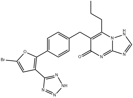 3-[[4-[5-bromo-3-(2H-tetrazol-5-yl)-2-furyl]phenyl]methyl]-2-propyl-1, 5,7,9-tetrazabicyclo[4.3.0]nona-2,5,7-trien-4-one