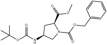 1,2-PYRROLIDINEDICARBOXYLIC ACID, 4-[[(1,1-DIMETHYLETHOXY)CARBONYL]AMINO]-, 2-METHYL 1-(PHENYLMETHYL) ESTER, (2S,4S)-