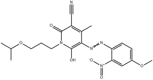 3-Pyridinecarbonitrile, 1,2-dihydro-6-hydroxy-5-(4-methoxy-2-nitrophenyl)azo-4-methyl-1-3-(1-methylethoxy)propyl-2-oxo-