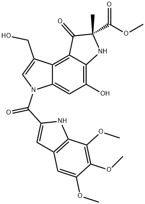 Benzo1,2-b:4,3-bdipyrrole-2-carboxylic acid, 1,2,3,6-tetrahydro-4-hydroxy-8-(hydroxymethyl)-2-methyl-1-oxo-6-(5,6,7-trimethoxy-1H-indol-2-yl)carbonyl-, methyl ester, (2R)-