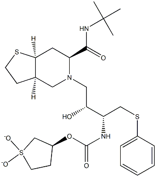 5-[3(R)-[[(1,1-Dioxotetrahydrothienyl-3(S)-oxy)carbonyl]amino]-4-(phen ylthio)-2(R)-hydroxybutyl]-N-(1,1-dimethylethyl)octahydrothieno[3,2-c] pyridine-6(R)-carboxamide